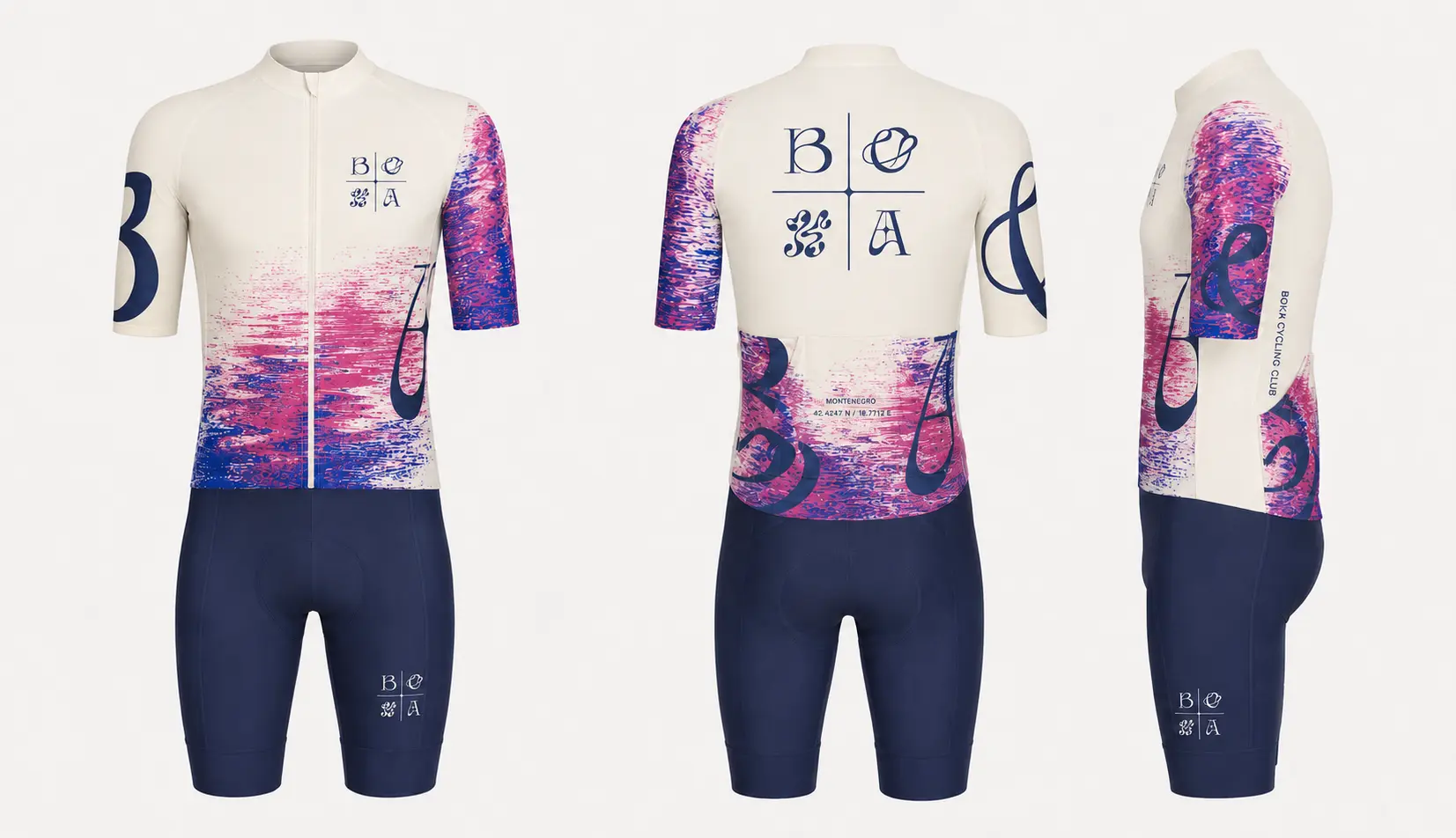 BOKA Cycling Club jersey reference, front, back and side